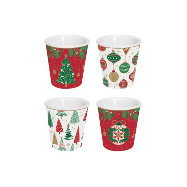 Coffret 4 gobelets à café « Jingle Bells »