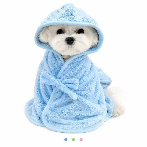 Peignoir de Bain pour Très Petits  Chiens et Chats Microfibre Absorbante