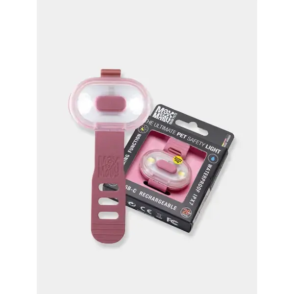 Lumière haute visibilité pour chien – Max & Molly Matrix 2.0 – Rose Clair