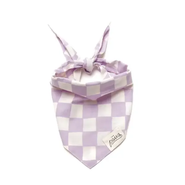 Bandana à carreaux mauve