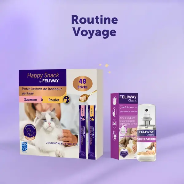 Routine Voyage Apaisé – Poulet & Saumon (x48) & Spray