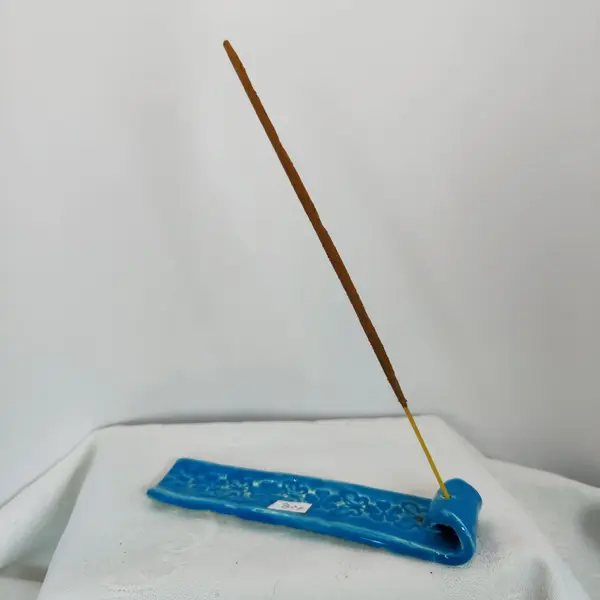 Porte encens céramique bleu