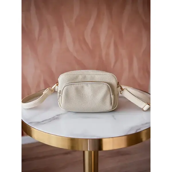 Sac de balade avec anse en cuir végan – Beige – Floof and Cookies