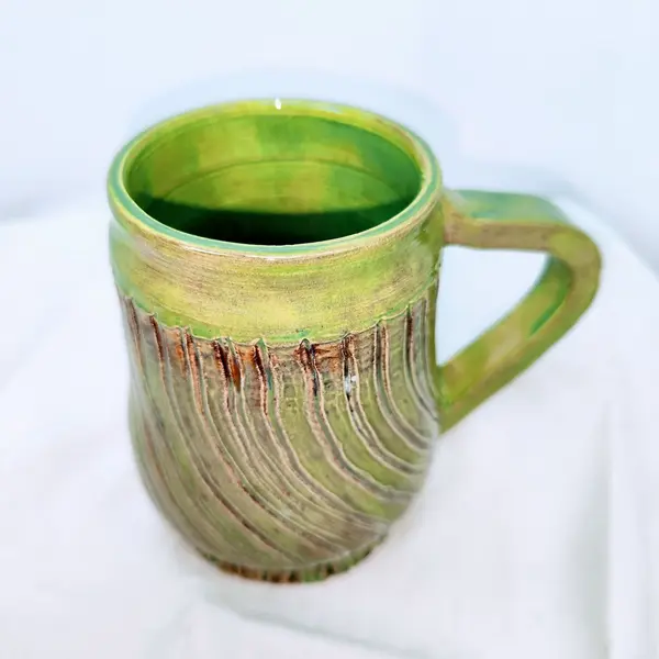 Mug torsadé vert-brun