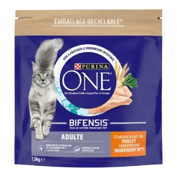 Purina ONE – Croquettes pour Chat Adulte au Poulet et aux Céréales – 3kg