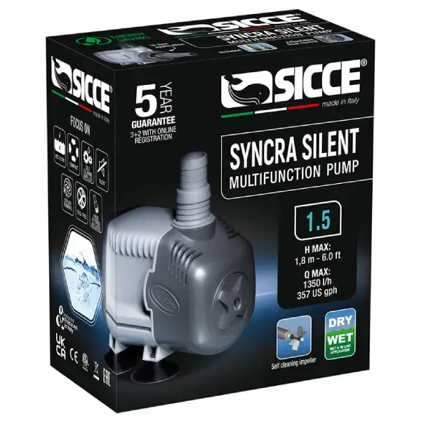 Pompe Syncra Silent 1.5 SICCE – jusqu'à 1350 L/h