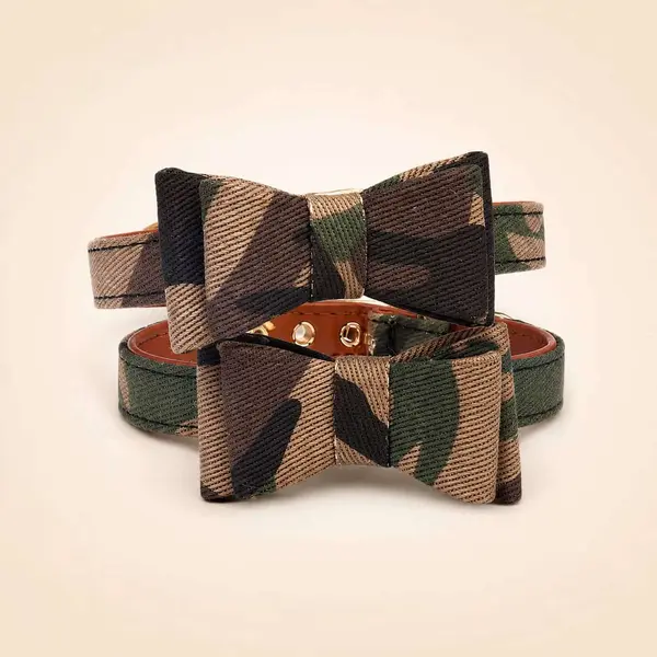 Collier noeud papillon militaire chien