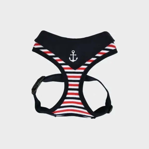HARNAIS AJUSTABLE POUR CHIEN – MARIN BLEU MARINE ⚓