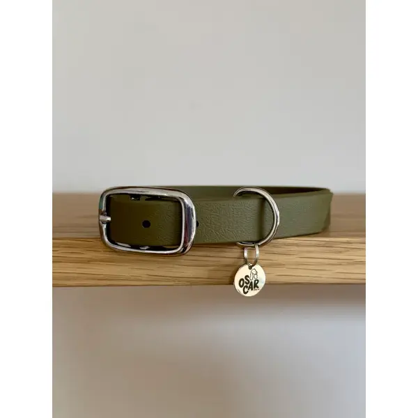 Collier biothane Kaki