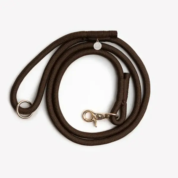 Laisse en corde tressée – Marron