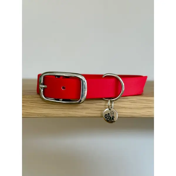 Collier biothane Rouge