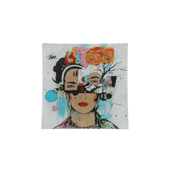 Loui Jover – Plat carré «Frida Kahlo» – 28.5×28.5cm