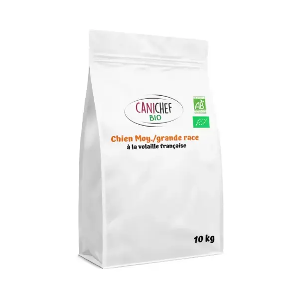 Croquettes BIO volaille – Chien Moy./grand race vrac 10 Kg