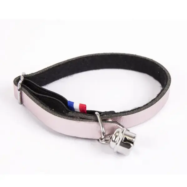 Collier en cuir Dakota – Rose poudré