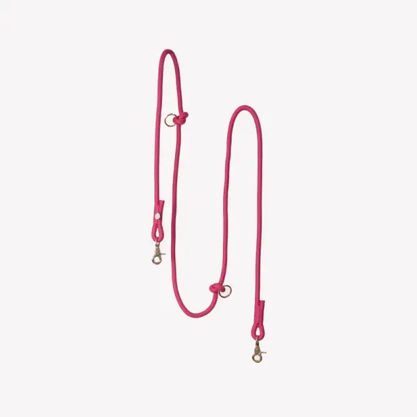 Laisse mains libres en corde Magenta