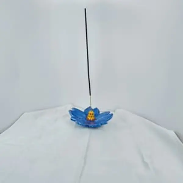 Porte-encens fleur bleue