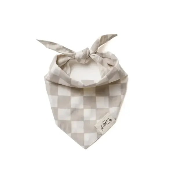 Bandana à carreaux beige